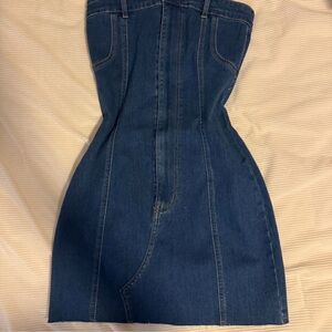 Edikted Blue Denim Mini Dress